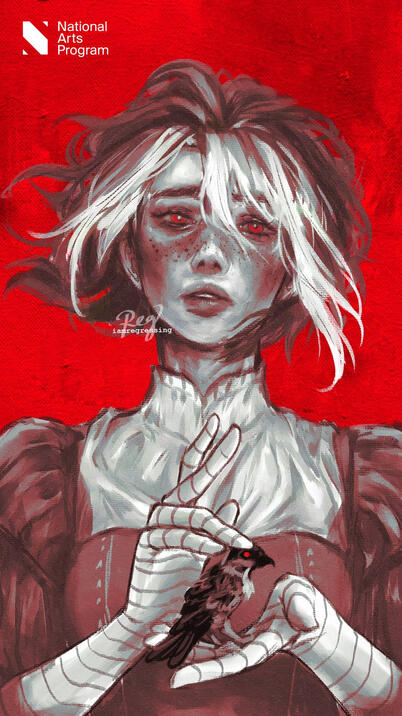 Soul-Stricken, 2025, Digital Reg exhibited at UChicago Medicine between November 2025 and May 2026. She was awarded Honorable Mention at the 19th National Arts Program.